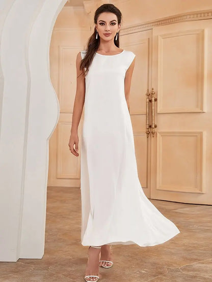 Saviig White Ramadan African Dress Islamic Abaya for Women