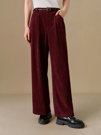 Saviig Corduroy Winter Trouser - Women's High Waist Straight Pants
