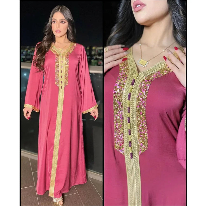 Saviig Ramadan Abaya Muslim Dress Dubai Kaftan Gown Islamic Clothing