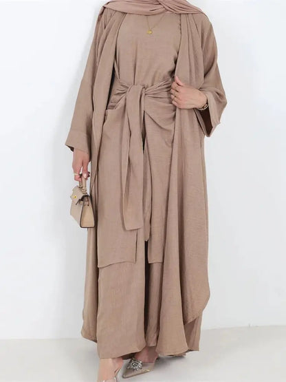 Saviig Dubai Kimono Abaya Set for Women - Elegant Muslim Modest Dress