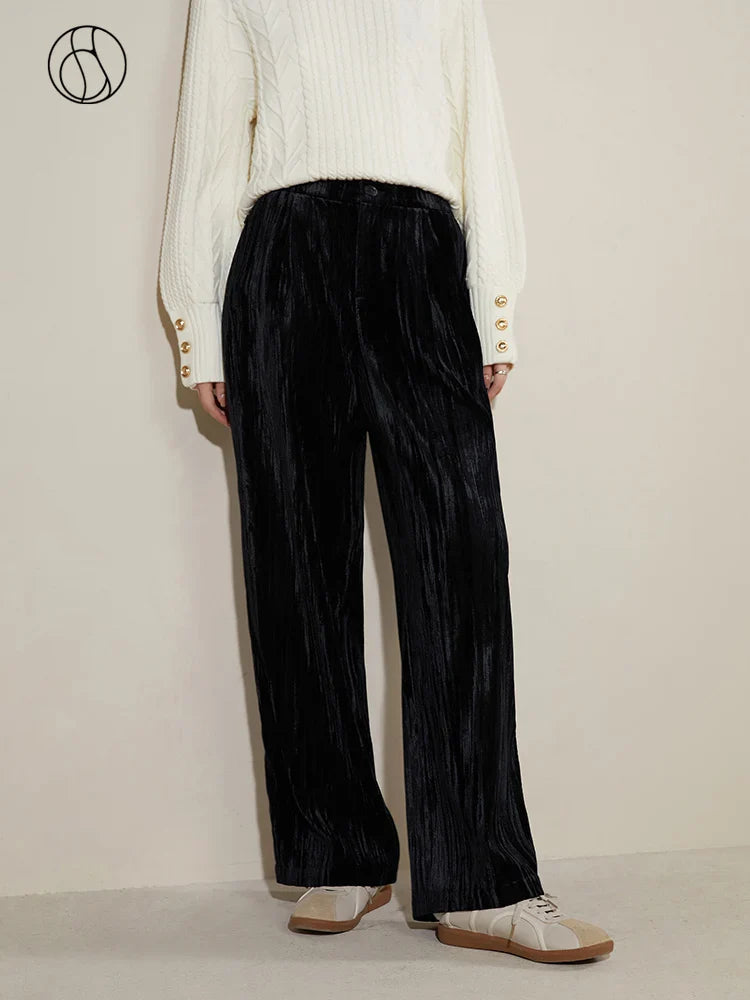Saviig Winter Velvet Long Trousers for Women