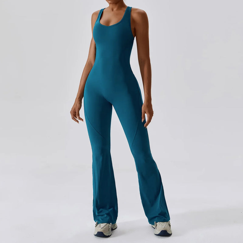 Saviig Women's Yoga Jumpsuit Fitness Romper Stretch Workout Bodysuit