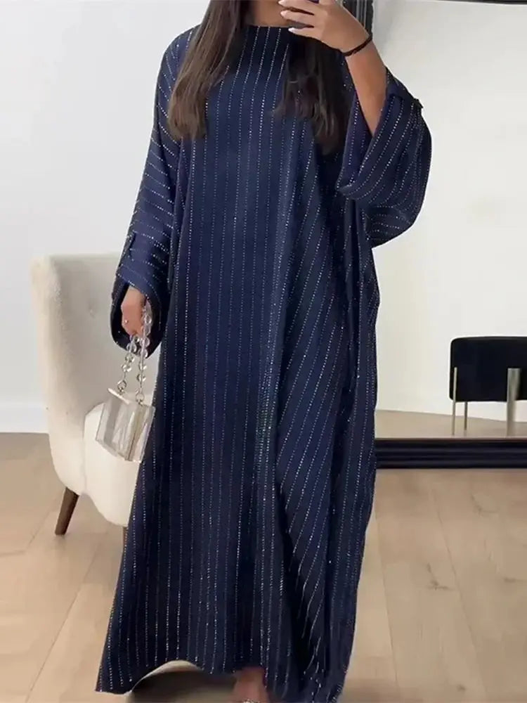 Saviig Ramadan Eid Shimmer Abaya Kaftan Modest Dress | Muslim Women's Prayer Robe