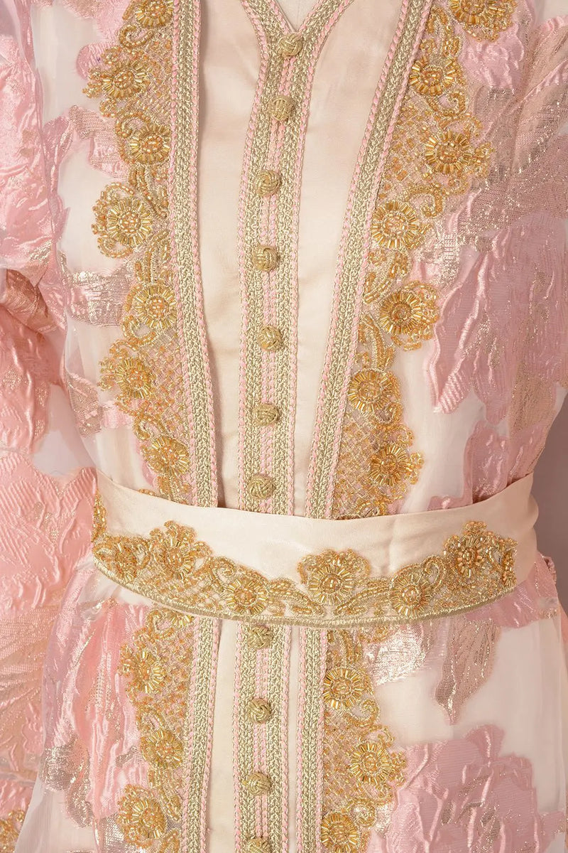Saviig Moroccan Takchita Kaftan, Elegant 2-Piece Set for Events & Weddings