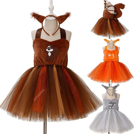 Saviig Kids Squirrel Tutu Dress for Children's Day Role Play - Perfect for Little Fashionistas