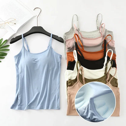 Saviig Seamless Padded Camisole Tank Top - Plus Size Slim Fit