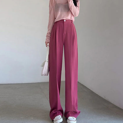 Saviig Wide Leg Casual Suit Pants for Women