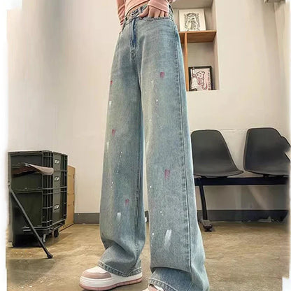 Saviig Stylish High Waist Wide Leg Jeans for Women - Daily Versatile Denim Pant