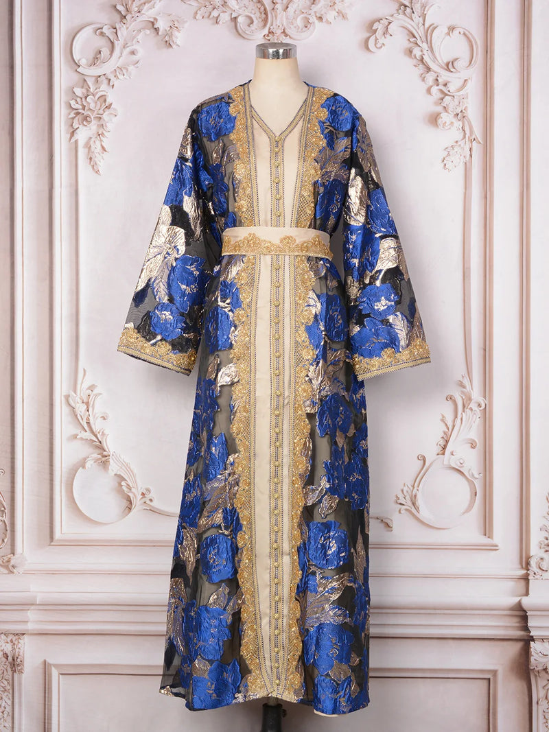 Saviig Moroccan Takchita Kaftan, Elegant 2-Piece Set for Events & Weddings