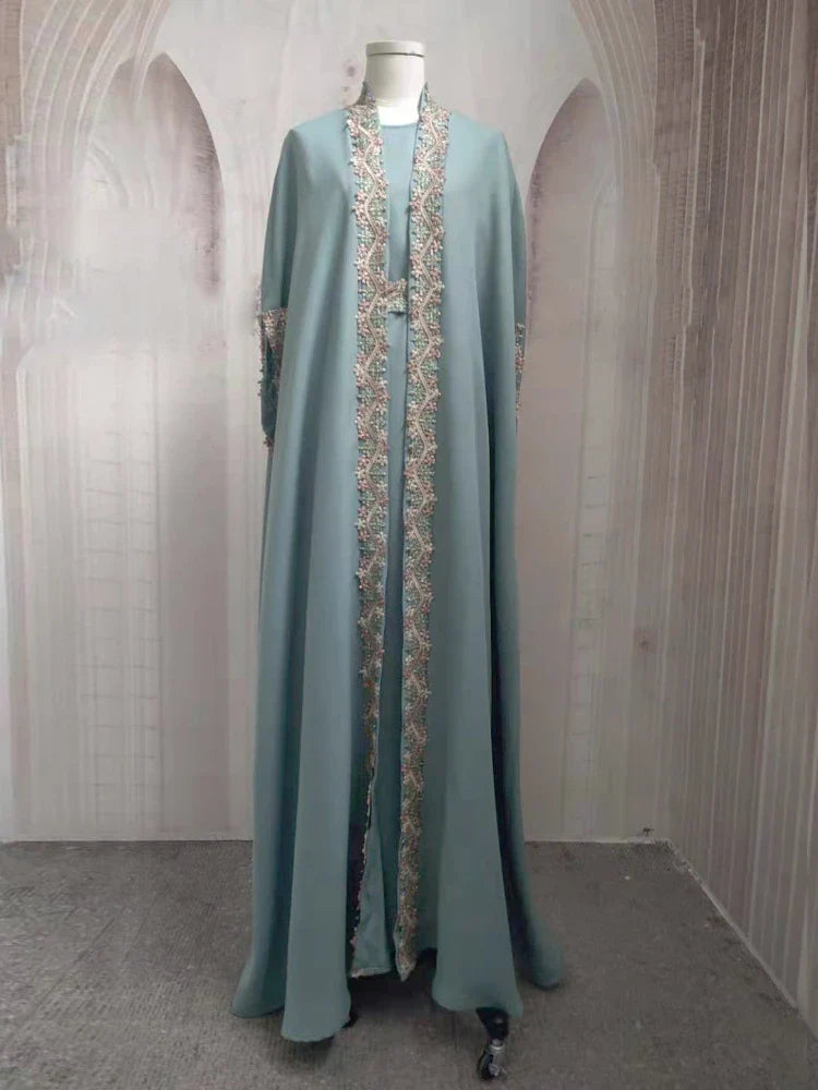 Saviig Embroidered Abaya Dress for Muslim Women parties and occasions