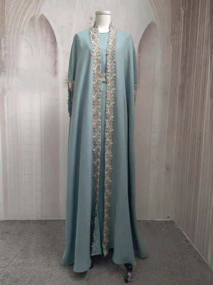Saviig Embroidered Abaya Dress for Muslim Women parties and occasions
