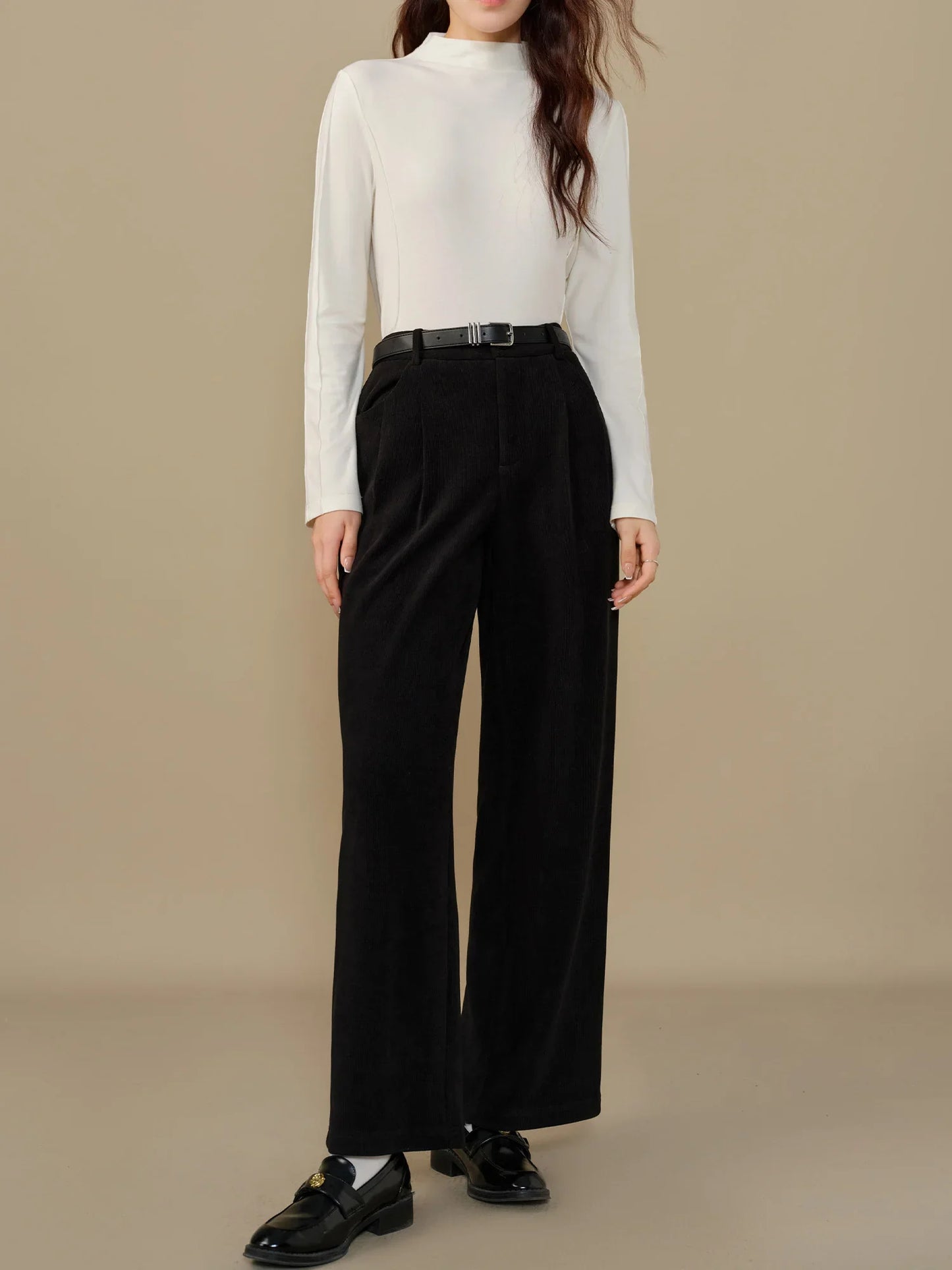 Saviig Corduroy Winter Trouser - Women's High Waist Straight Pants