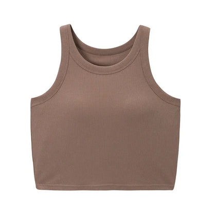 Saviig Modal Bra Top: Chest Pad Vest Camisole Crop for Women