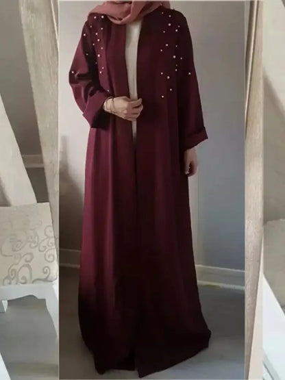 Saviig Ramadan Eid Open Abaya Luxury Muslim Modest Kimono Robe Femme