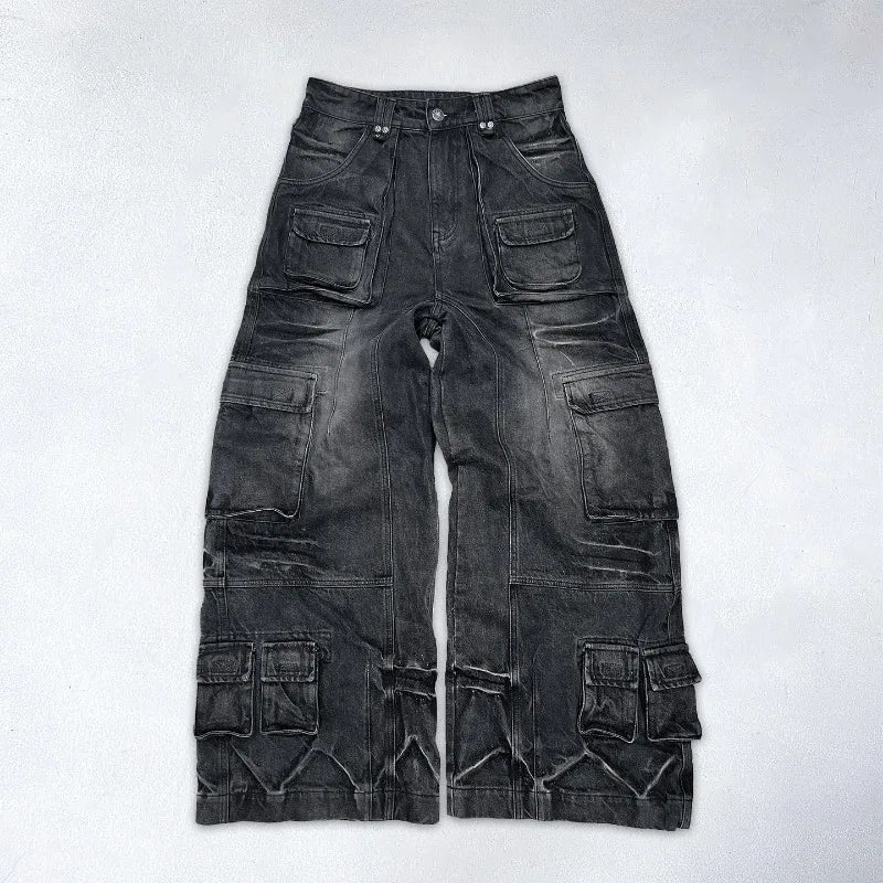 Saviig High Waist Washed Baggy Jeans Women Gothic Hip Hop Vintage Fashion