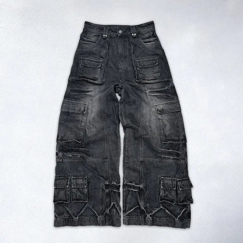 Saviig High Waist Washed Baggy Jeans Women Gothic Hip Hop Vintage Fashion