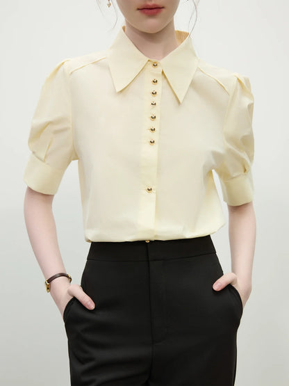 Saviig Elegant Commute Lapel Shirt 2025 Summer Style - 25FS12107