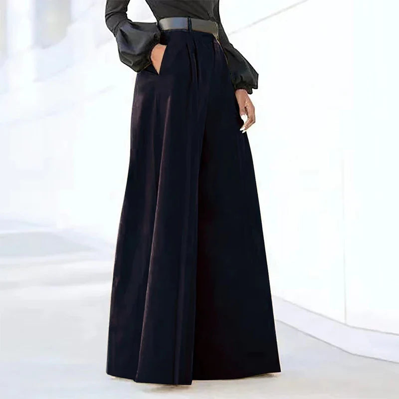 Saviig Wide Leg Flared Pants | High Waist Comfy Baggy Trousers