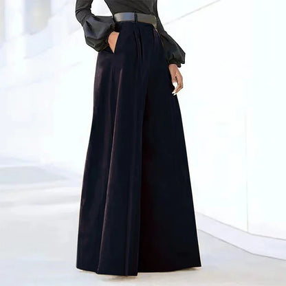 Saviig Wide Leg Flared Pants | High Waist Comfy Baggy Trousers