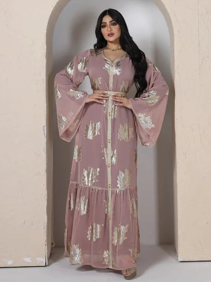 Saviig Ramadan Chiffon Abaya for Women - Muslim Long Dress 2022
