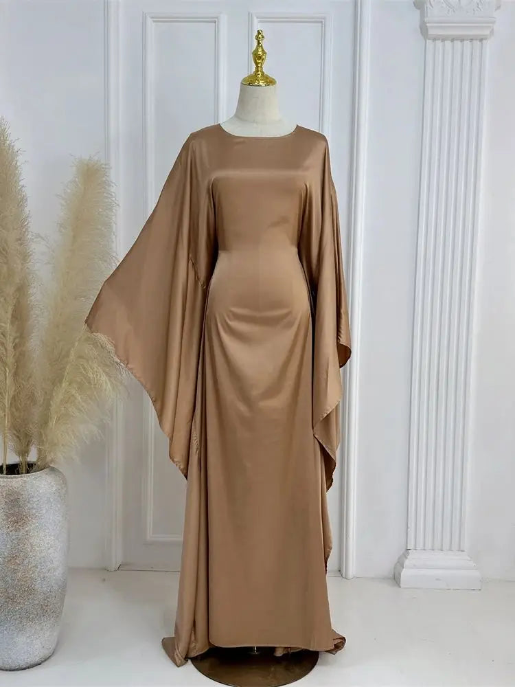 Saviig Shiny Batwing Satin Abaya Dubai Luxury 2024 - Maxi Kaftan Dress Muslim Islamic Caftan