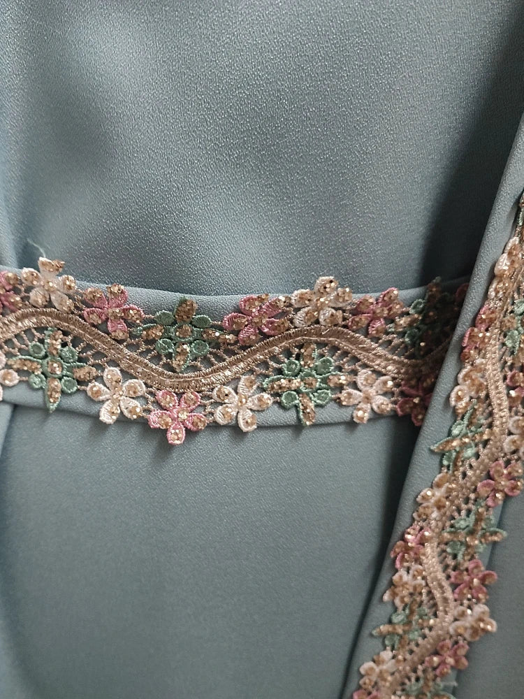 Saviig Embroidered Abaya Dress for Muslim Women parties and occasions
