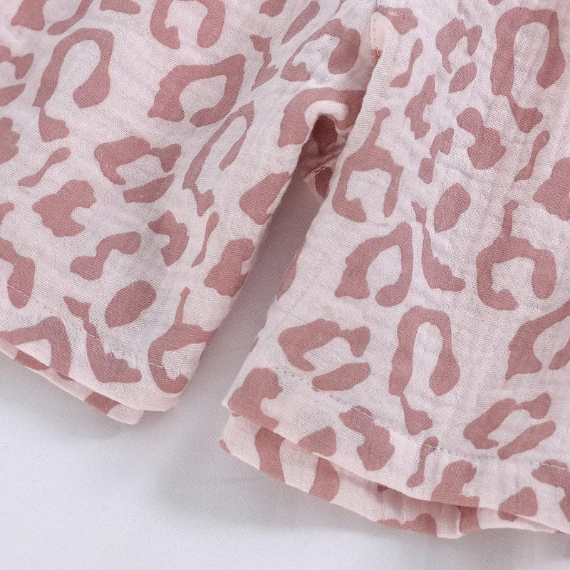 Saviig Leopard Print Couple Shorts: Soft Cotton Crepe, Large Size, Cute Home Pants