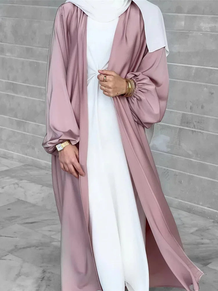 Saviig Summer Puff Sleeve Modest Abaya Dress for Women