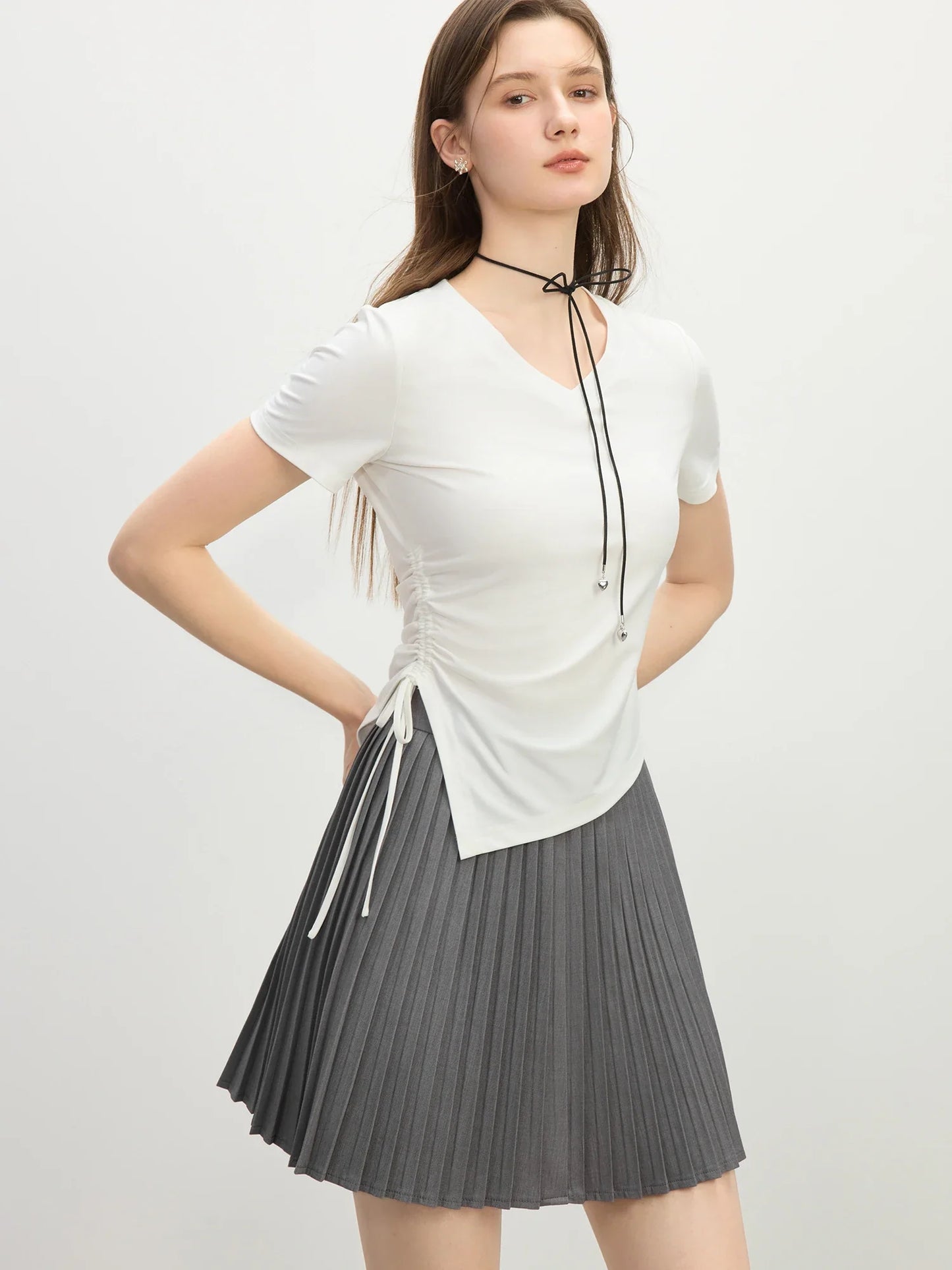Saviig Edgy Asymmetric Hem Sleeveless Crop Top