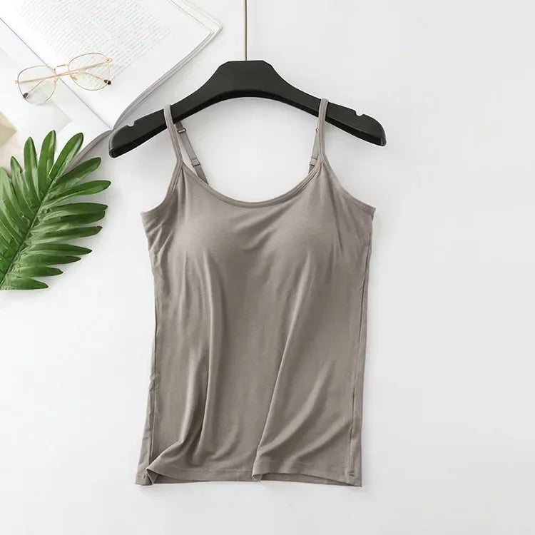 Saviig Seamless Padded Camisole Tank Top - Plus Size Slim Fit