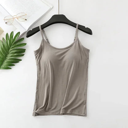 Saviig Seamless Padded Camisole Tank Top - Plus Size Slim Fit
