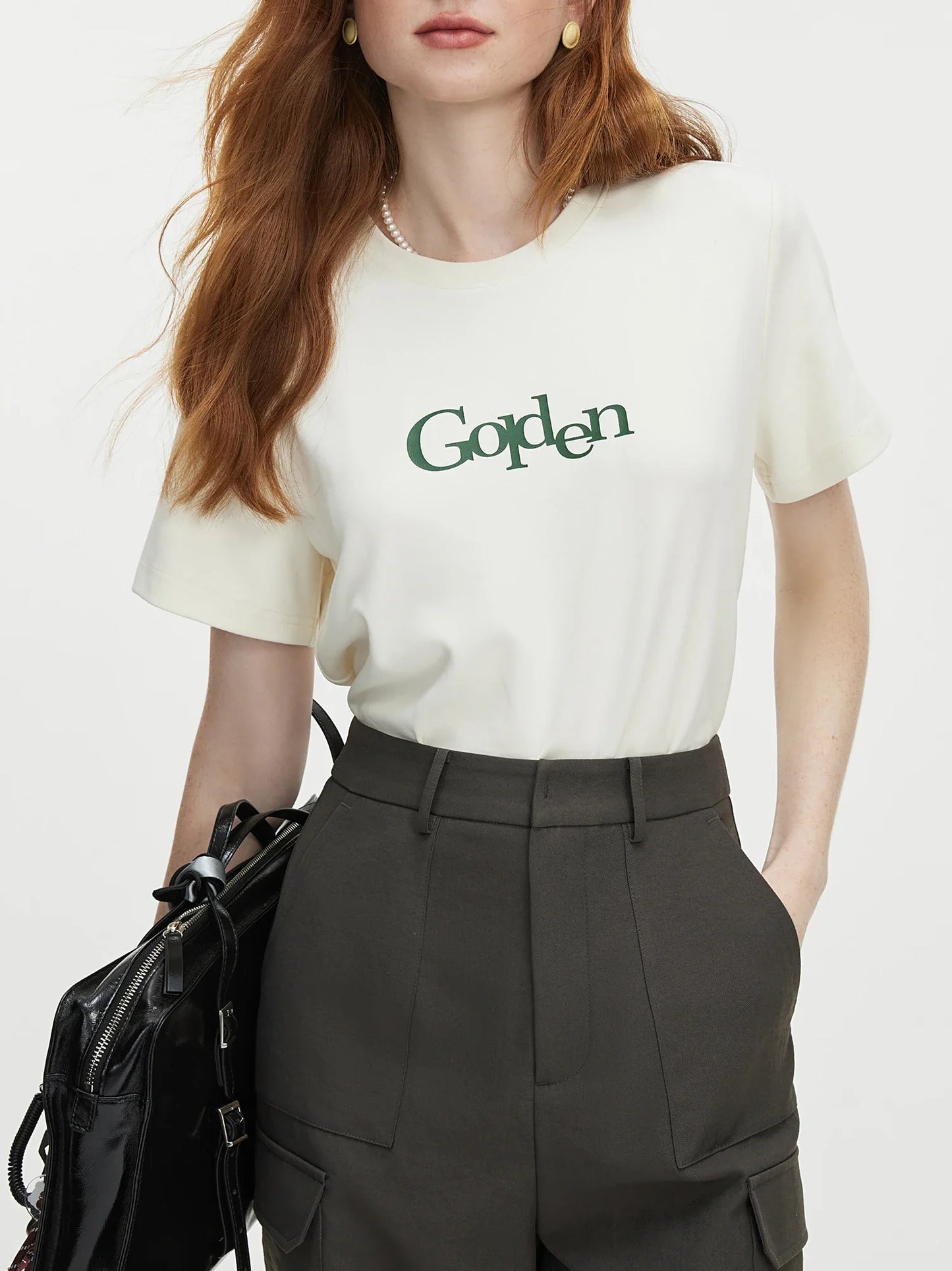 Saviig Printed Office Lady Shoulder T-shirt: 2024 Autumn Collection