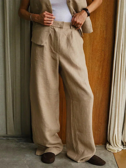 Saviig Straight Leg High Waist Pants for Stylish Office Look