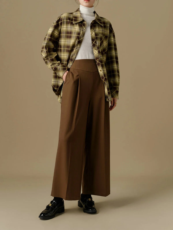 Saviig Winter 2024 Wide Leg Pants High Waist Closure Straight Leg