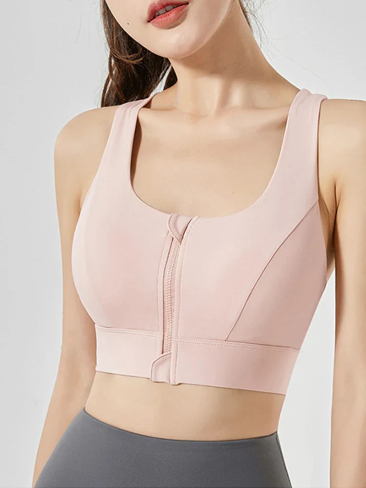 Saviig Front Zip Plus Size Sports Bra for High Impact Workouts