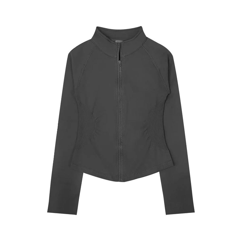 Saviig Women's Impact Zippy Jacket: Stylish Long Sleeve Workout Top for Active Sports.