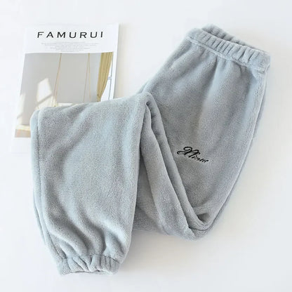 Saviig Flannel Fleece Winter Couple Pants - Warm Home Pajama Bottoms