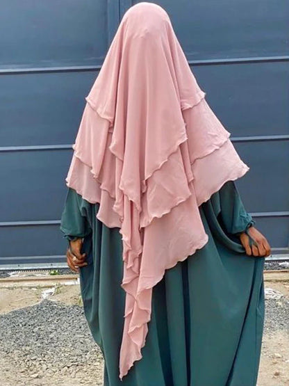 Saviig Ramadan Eid Long Khimar Headscarf Muslim Women's Hijab Jubha Garment
