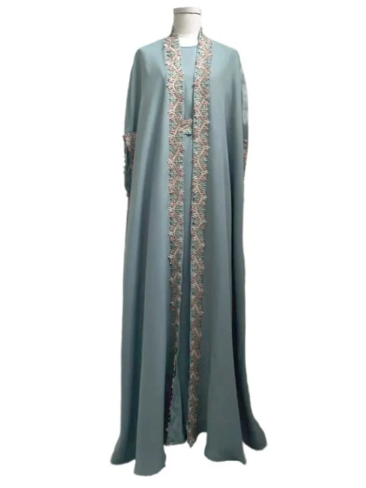 Saviig Embroidered Abaya Dress for Muslim Women parties and occasions