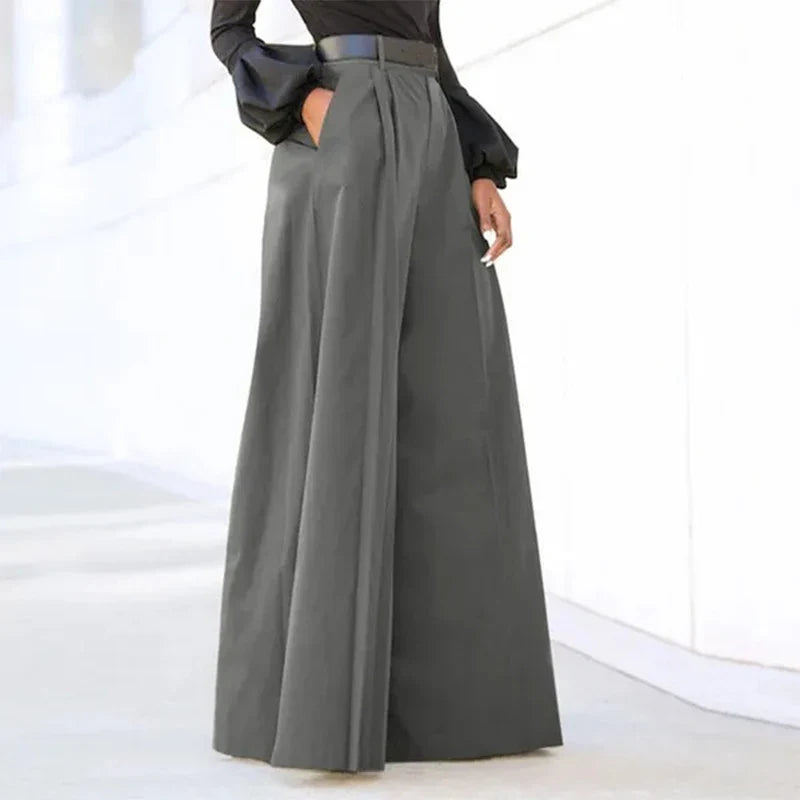 Saviig Wide Leg Flared Pants | High Waist Comfy Baggy Trousers