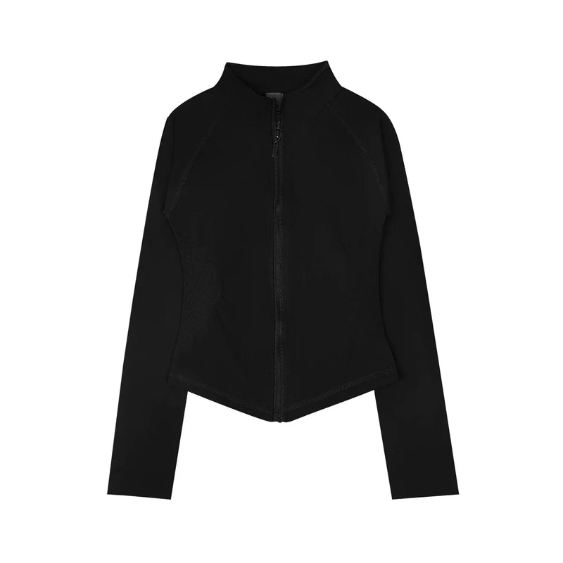 Saviig Women's Impact Zippy Jacket: Stylish Long Sleeve Workout Top for Active Sports.