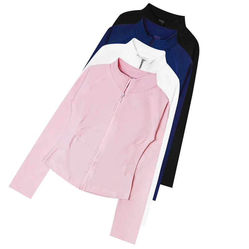 Saviig Women's Impact Zippy Jacket: Stylish Long Sleeve Workout Top for Active Sports.