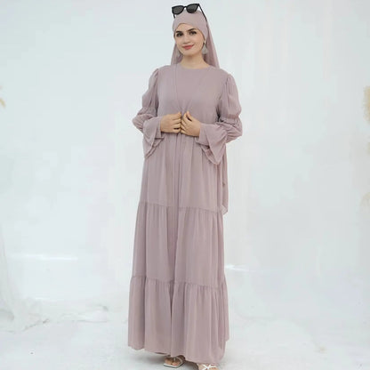 Saviig Chiffon Abaya Set for Modest Islamic Evening Parties