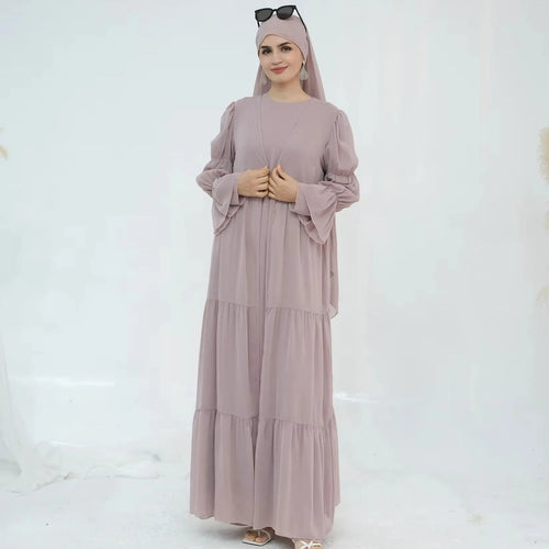 Saviig Chiffon Abaya Set for Modest Islamic Evening Parties