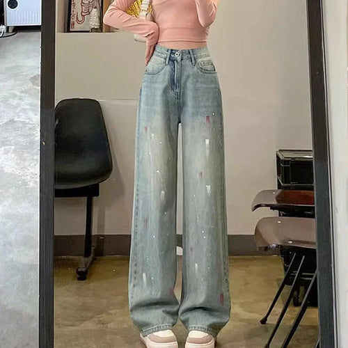 Saviig Stylish High Waist Wide Leg Jeans for Women - Daily Versatile Denim Pant