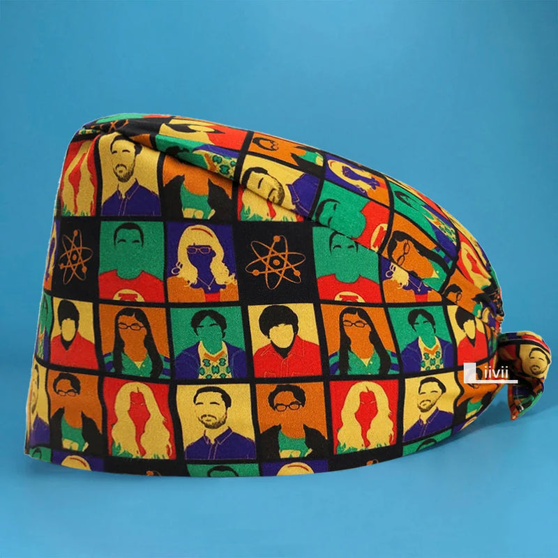 Saviig Tooth Print Unisex Clinic Scrub Cap | High-Quality Cotton Dental Work Hat