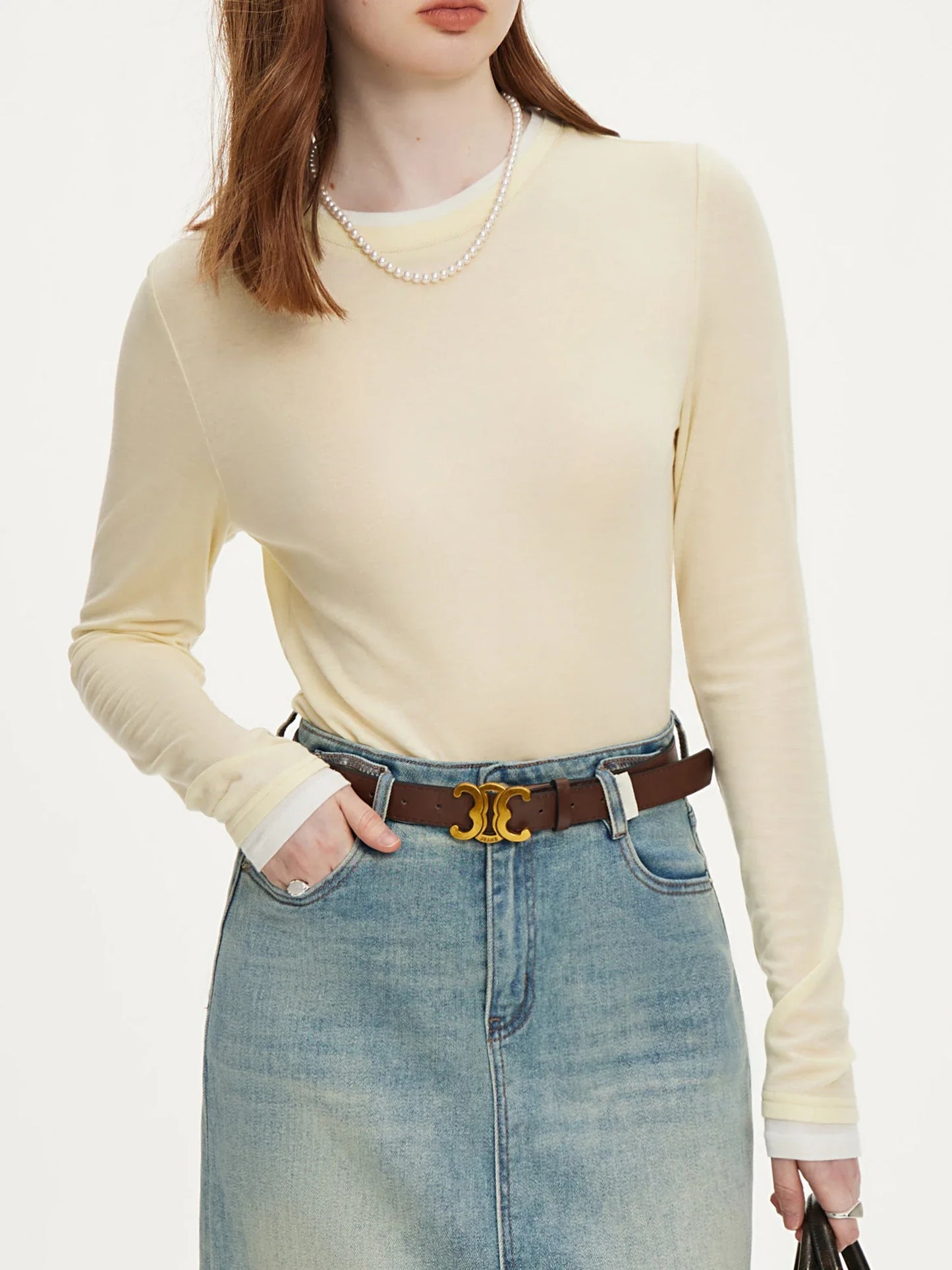 Saviig Soft Wool Women Slim Fit Top for Autumn Office Style