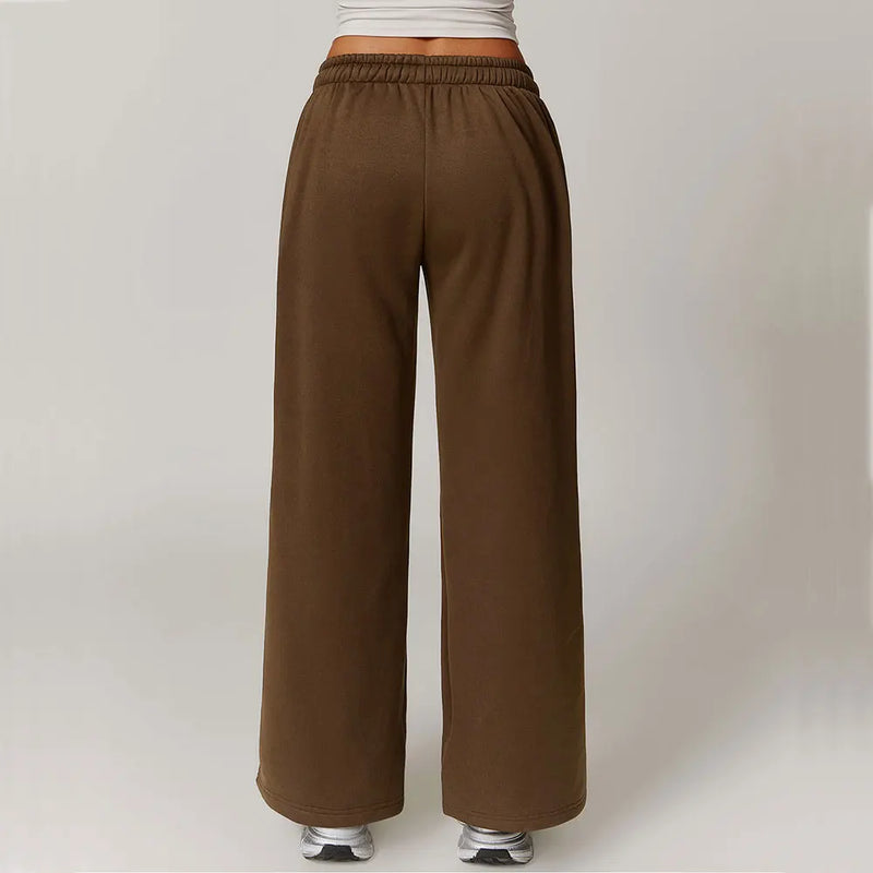 Saviig Winter Fluffy Loose Straight Leg Sports Pants
